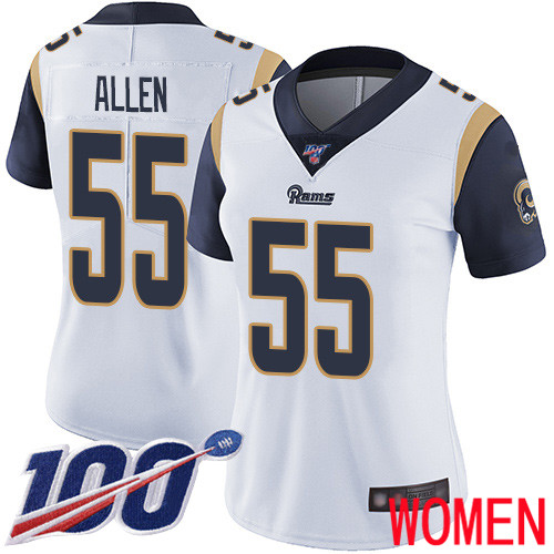 Los Angeles Rams Limited White Women Brian Allen Road Jersey NFL Football 55 100th Season Vapor Untouchable